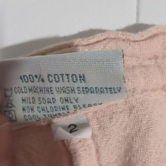 Oh My Gauze Top Womens Large Pink Cut Out Arms 100% Cotton Size 2 - Picture 9 of 11